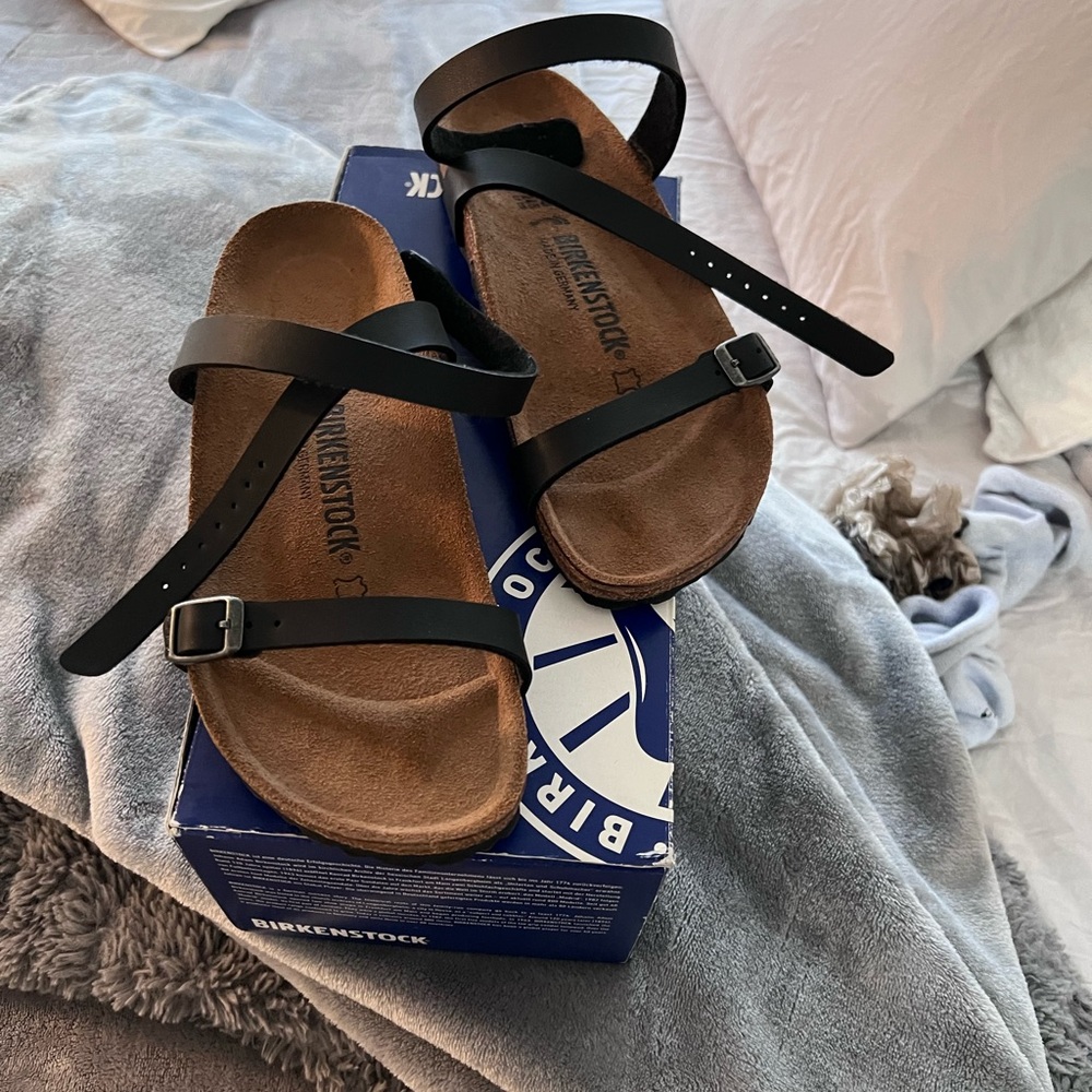 Birkenstock Sandles size 8 barely worn with original box great summer shoe.
